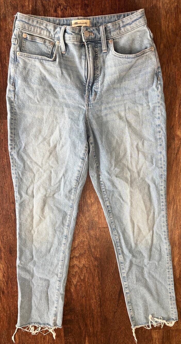 Madewell The Curvy Perfect Vintage Jean Women's Distressed Lt Wash Size 27T EUC